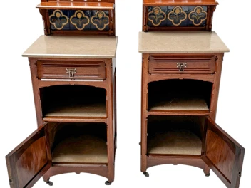 Two Arts & Crafts Nightstands by Gustave Serrurier-Bovy, 1900s